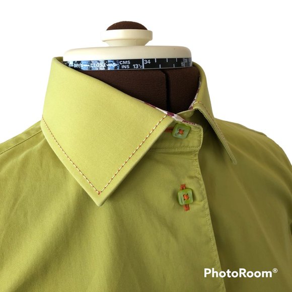 Cafe Blu Olive Button Front Shirt - Picture 2 of 8